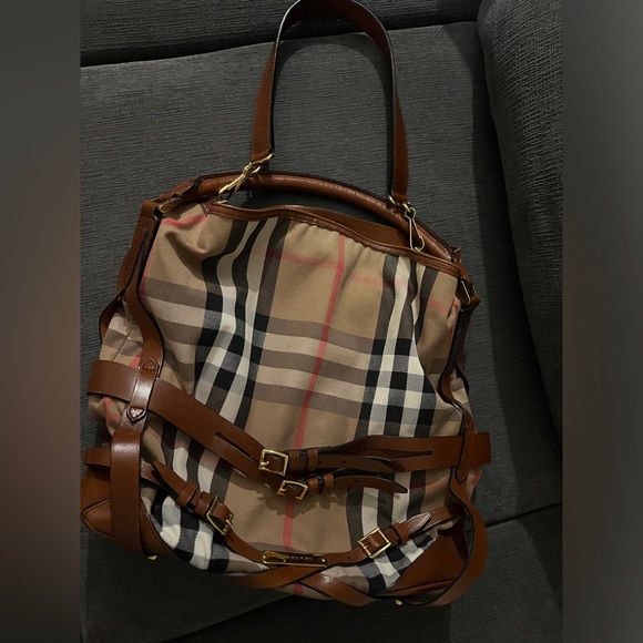 Burberry Bridle Gosford Hobo House Canvas Handbag - Picture 4 of 5